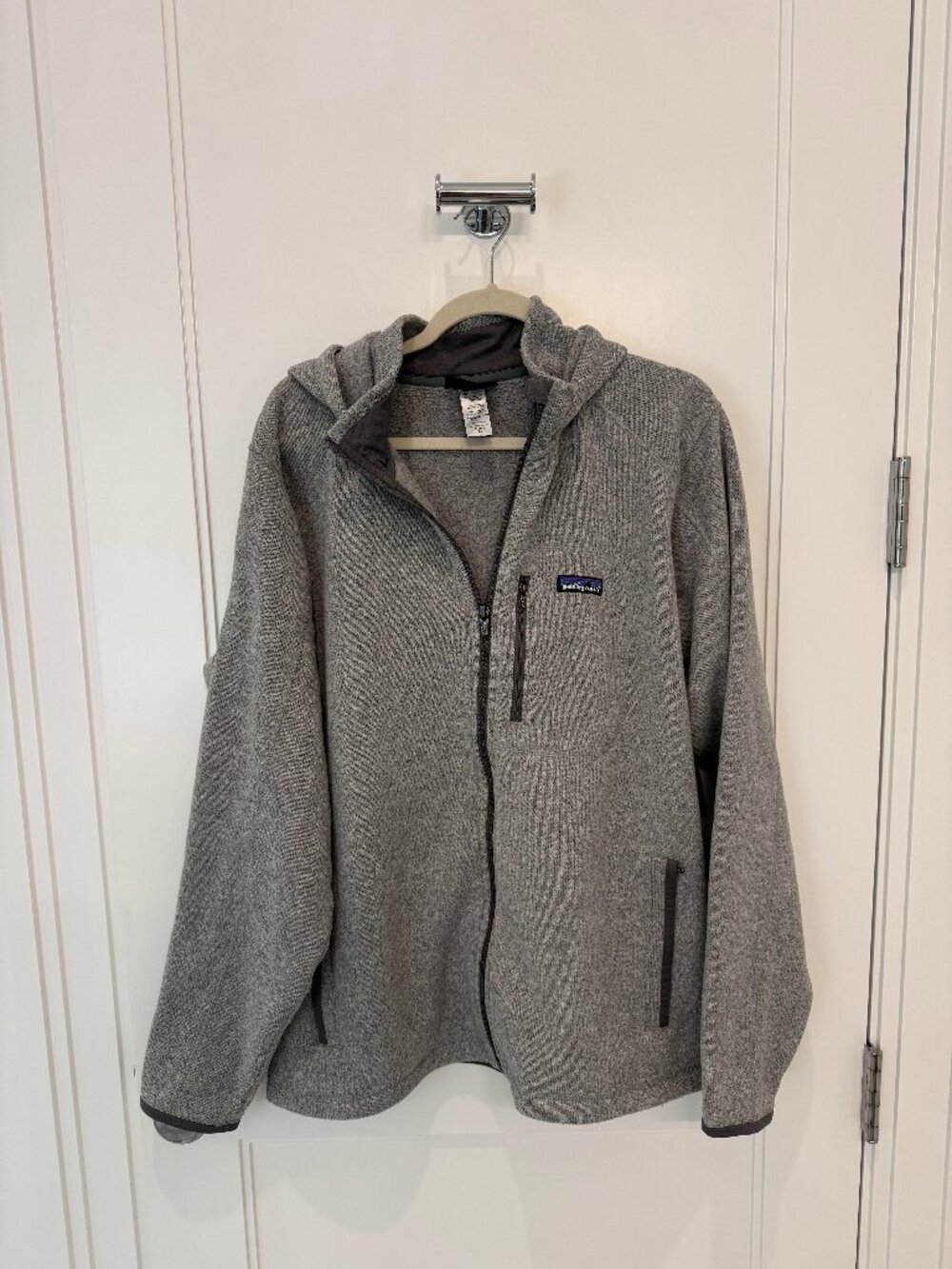 Men's Patagonia Gray Fleece Jacket with Hood XL